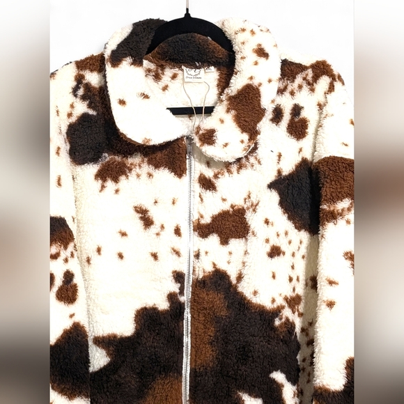 🐄 NWT Grace & Emma Cow Print Fleece Jacket 3XL Western Cowgirl Made In Texas!🧥 - Picture 4 of 9